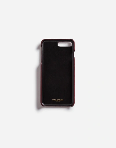 Shop Dolce & Gabbana Iphone 7 Plus Cover With Patches Of The Designers In Red