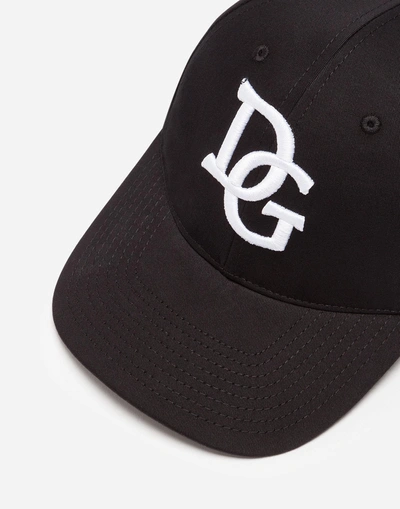 Shop Dolce & Gabbana Cotton Baseball Cap With Patch In Black