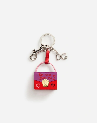 Shop Dolce & Gabbana Lucia Charm Key Ring In Multicolor