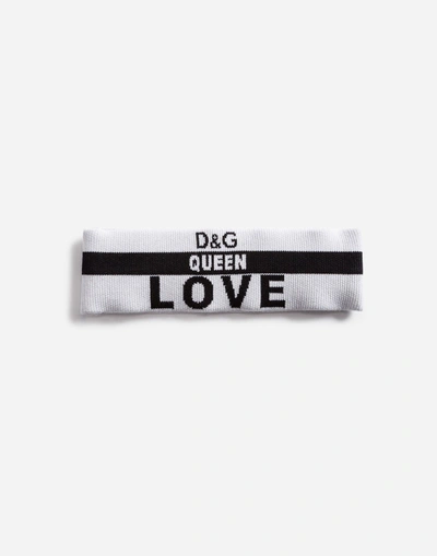 Shop Dolce & Gabbana Dgmillennials Wool Headband In White