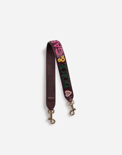 Shop Dolce & Gabbana Ayers Strap With Patch In Bordeaux