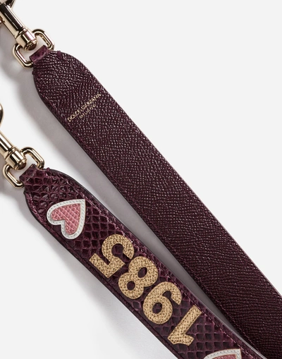 Shop Dolce & Gabbana Ayers Strap With Patch In Bordeaux