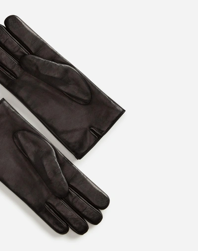 Shop Dolce & Gabbana Nappa Leather Gloves In Black