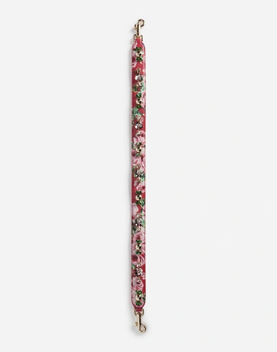 Shop Dolce & Gabbana Printed Dauphine Leather Shoulder Strap In Multicolor