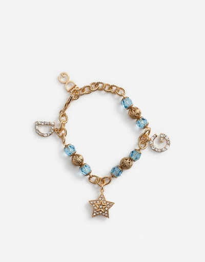 Shop Dolce & Gabbana Bracelet With Charms In Gold