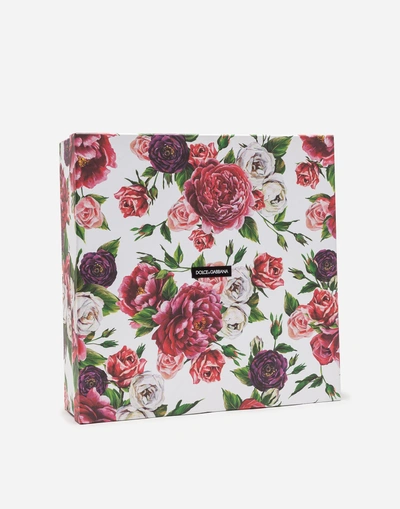 Shop Dolce & Gabbana Printed Silk Shawl (140 X 140) In Floral Print