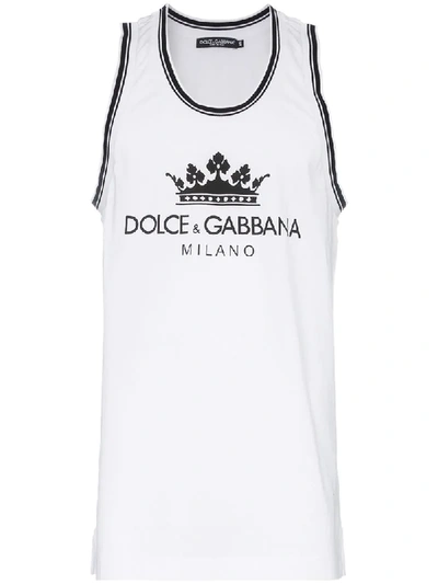 Shop Dolce & Gabbana Logo Tank Top - White