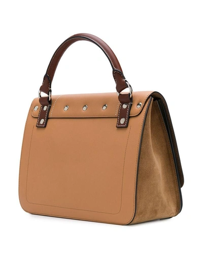 Shop Jw Anderson Disc Satchel Foldover Tote In Nude & Neutrals