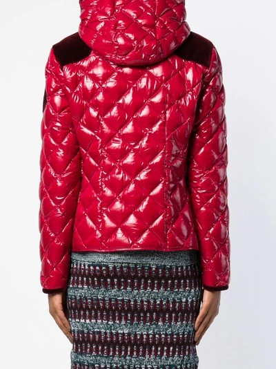 Shop Moncler Diamond Quilted Puffer Jacket In Red