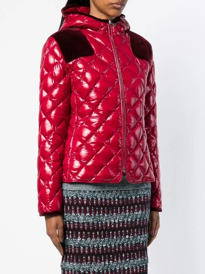 Shop Moncler Diamond Quilted Puffer Jacket In Red
