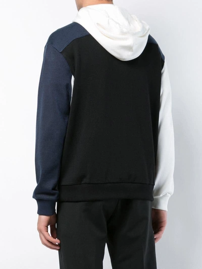 colour-block zipped hoodie