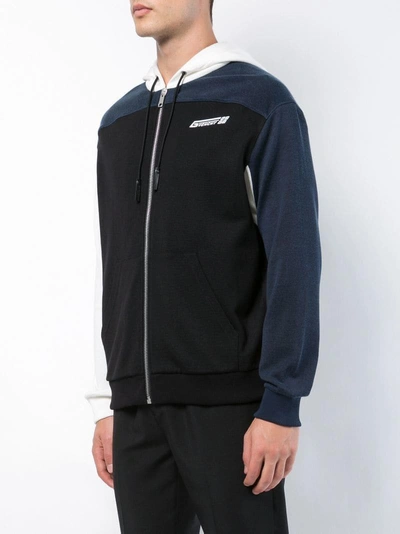 Shop Givenchy Colour-block Zipped Hoodie - Black