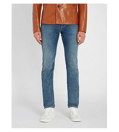 Shop Maison Margiela Clear Yoke Regular-fit Straight Jeans In Blue