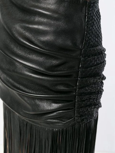 Shop Magda Butrym Asymmetric Fringed Skirt In Black