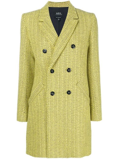 Shop Apc Patterned Double-breasted Coat