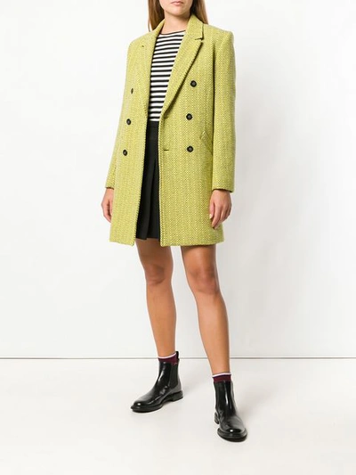 Shop Apc Patterned Double-breasted Coat