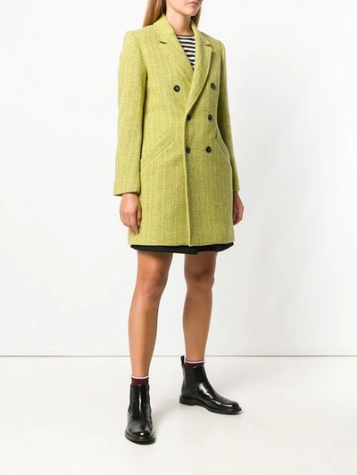 Shop Apc Patterned Double-breasted Coat