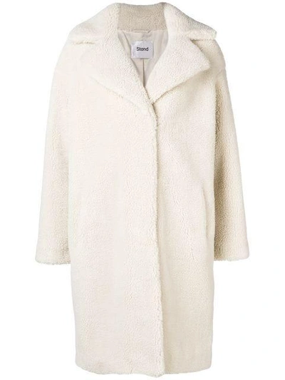 Shop Stand Studio Stand Textured Mid-length Coat - White