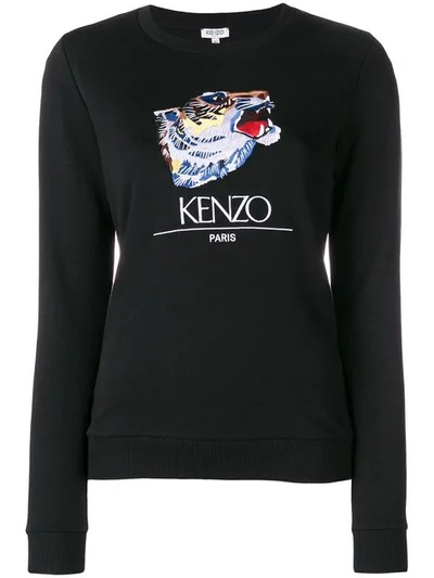 Shop Kenzo Tiger Head Sweatshirt - Black