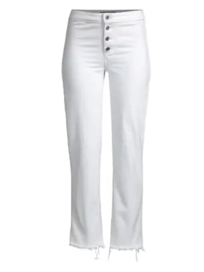 Shop Rta Max Raw-edge Hem Jeans In Optic White