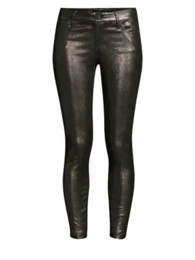 Shop Rta Prince Metallic-leather Skinny Pants In Lithium