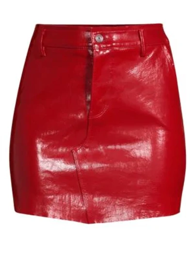 Shop Rta Callie Leather Bodycon Mini Skirt In Cardinal