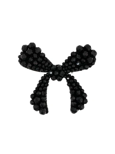 Shop Simone Rocha Crystal Bow Brooch - Black