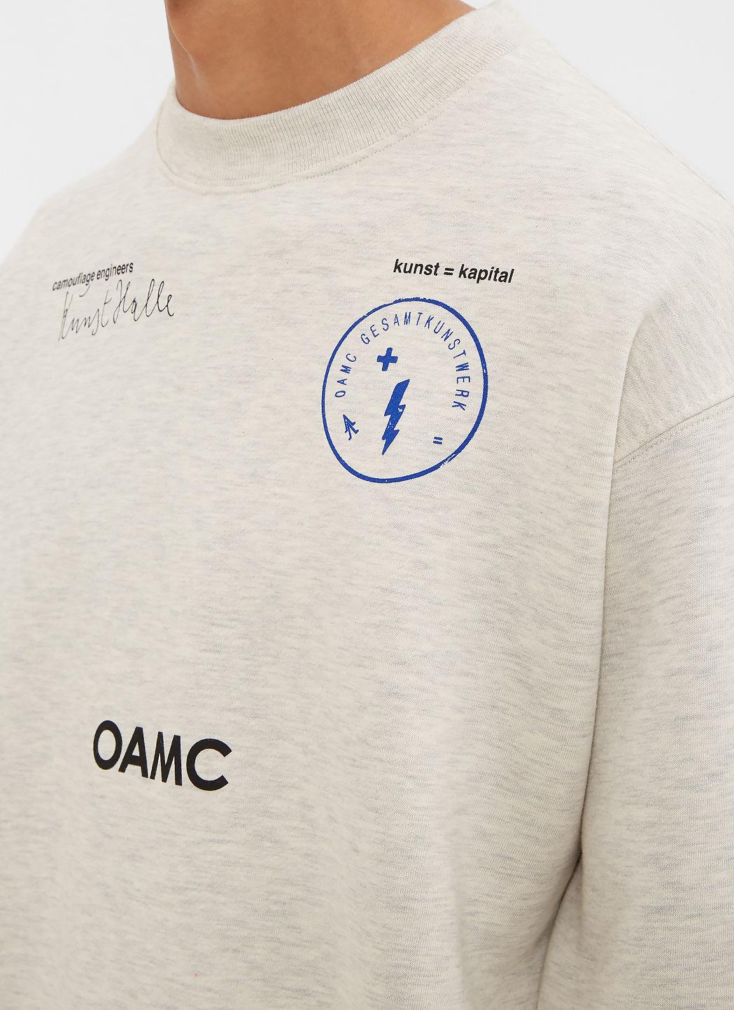 Oamc Kunst Crew Neck Sweater In Beige In Grey | ModeSens