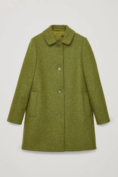 Shop Cos Straight Wool Coat In Green