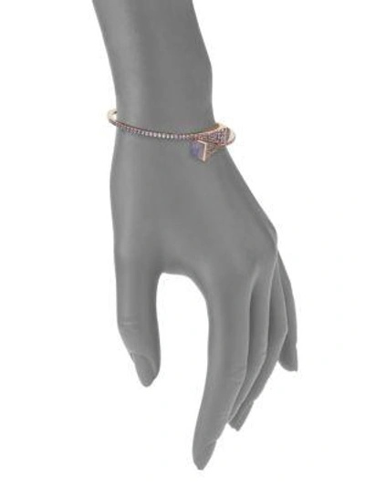 Shop Marli Cleo By  18k Rose Gold & Violet Sapphire Bangle Bracelet