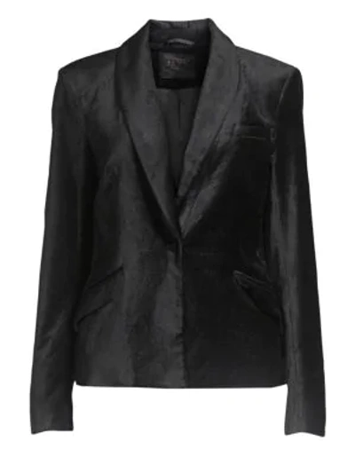 Shop Jen7 By 7 For All Mankind Tailored Velvet Blazer In Black