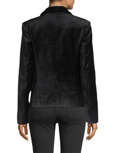 Shop Jen7 By 7 For All Mankind Tailored Velvet Blazer In Black