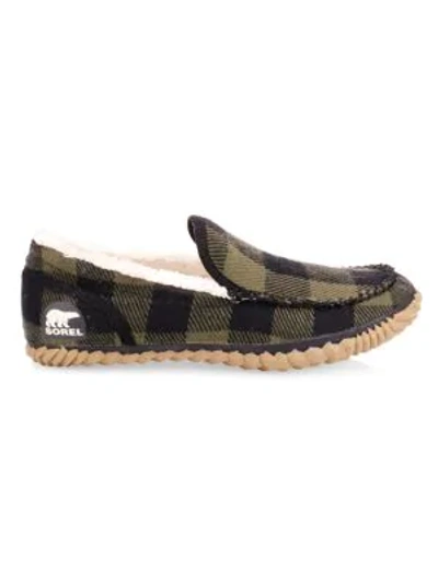 Shop Sorel Dude Tartan Moccasins In Black