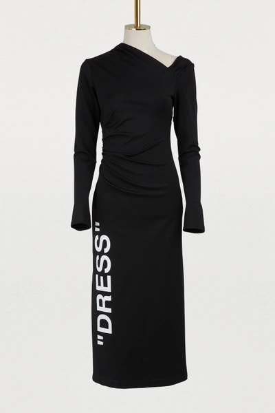 Shop Off-white Asymmetric Dress In Nero