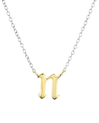 Shop Argento Vivo Two Tone Gothic Initial Pendant Necklace, 16 In Two Tone/n