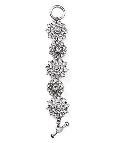 Shop Oscar De La Renta Crystal Flower Toggle Bracelet In Silver