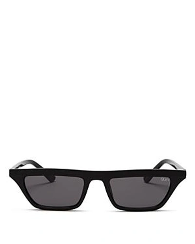 Shop Quay Women's Finesse Slim Square Sunglasses, 55.5mm In Black/smoke