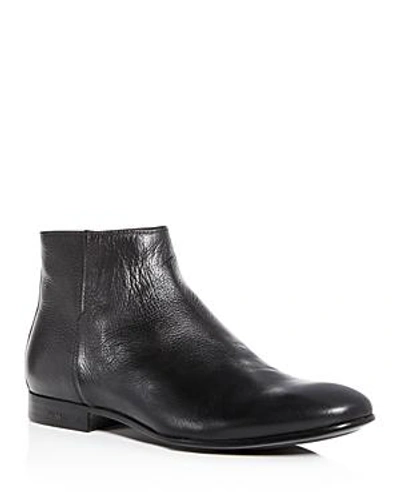 Shop Kenneth Cole Men's Mix Leather Zip Boots In Black