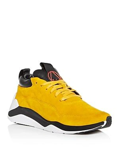 Shop Mcq By Alexander Mcqueen Mcq Alexander Mcqueen Men's Gishiki Hybrid Suede Lace-up Sneakers In Mustard