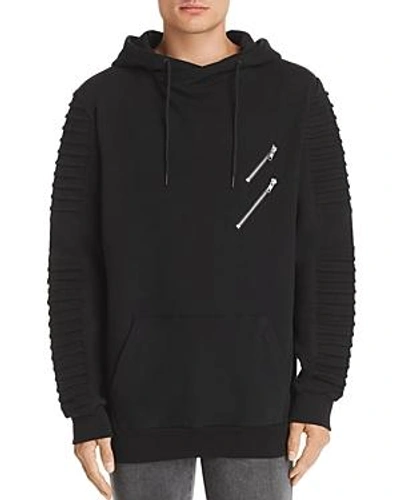 Shop Nana Judy Montana Hooded Moto Sweatshirt In Black