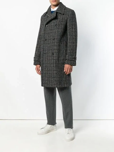 Shop Stella Mccartney Double Breasted Checked Coat - Grey