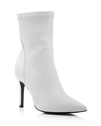 Shop Charles David Women's Laurent Stretch Leather Pointed Toe Booties In White