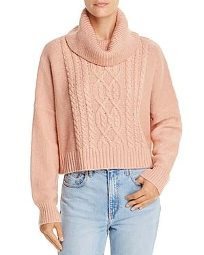 Shop Jack By Bb Dakota Say Anything Cropped Cable-knit Sweater - 100% Exclusive In Dusty Rose