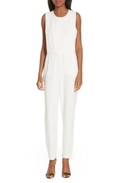 Shop Theory Remaline Admiral Crepe Jumpsuit In Ivory