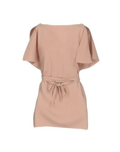 Shop Valentino Silk Top In Pale Pink