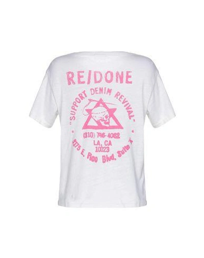 Shop Re/done T-shirts In Ivory
