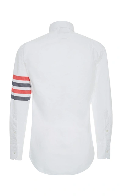 Shop Thom Browne Striped Cotton Oxford Shirt In Multi