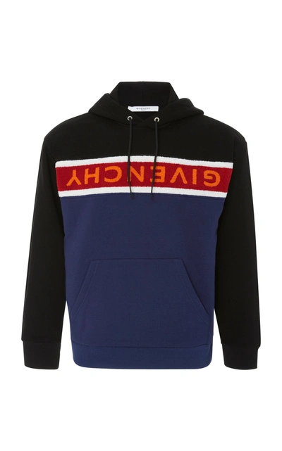 Shop Givenchy Upside Down Logo Cotton Hoodie In Multi