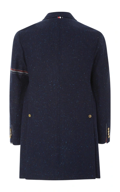 Shop Thom Browne Classic Wool-blend Chesterfield Coat In Navy