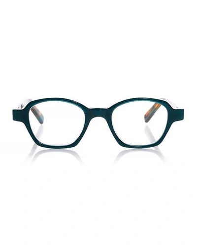Shop Eyebobs Haute Flash Square Two-tone Readers In Teal